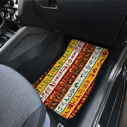 Egypt Hieroglyphics Pattern Print Design 01 Front And Back Car Mats 142711 - YourCarButBetter