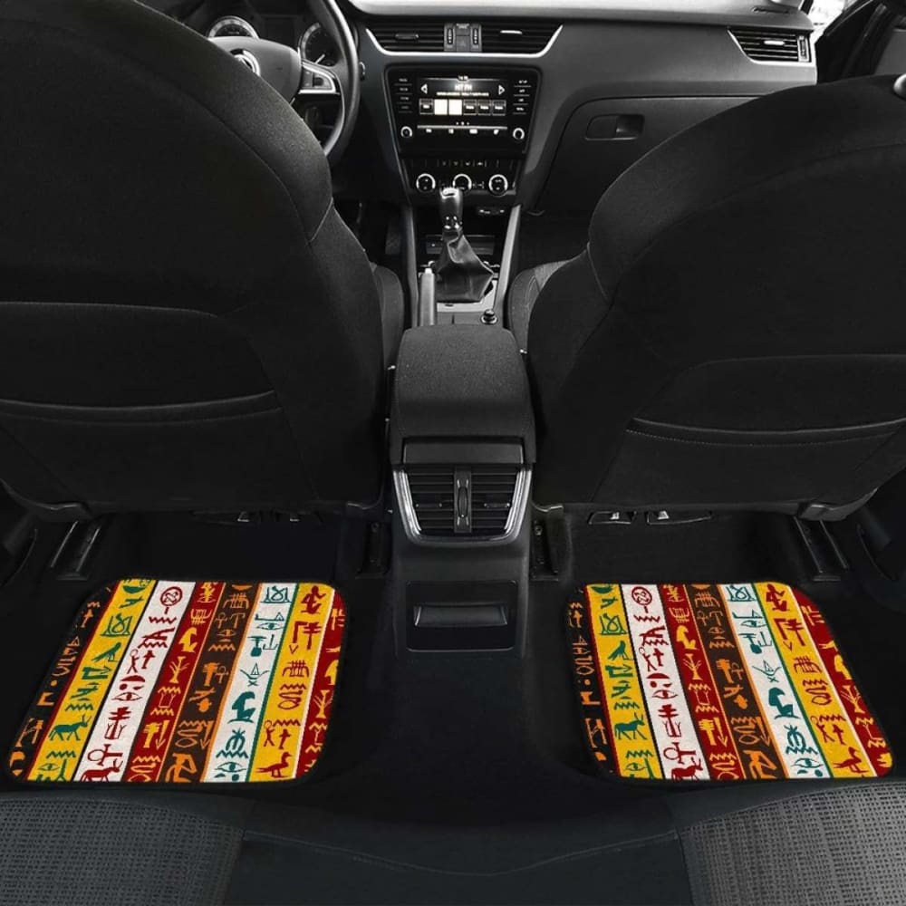 Egypt Hieroglyphics Pattern Print Design 01 Front And Back Car Mats 142711 - YourCarButBetter