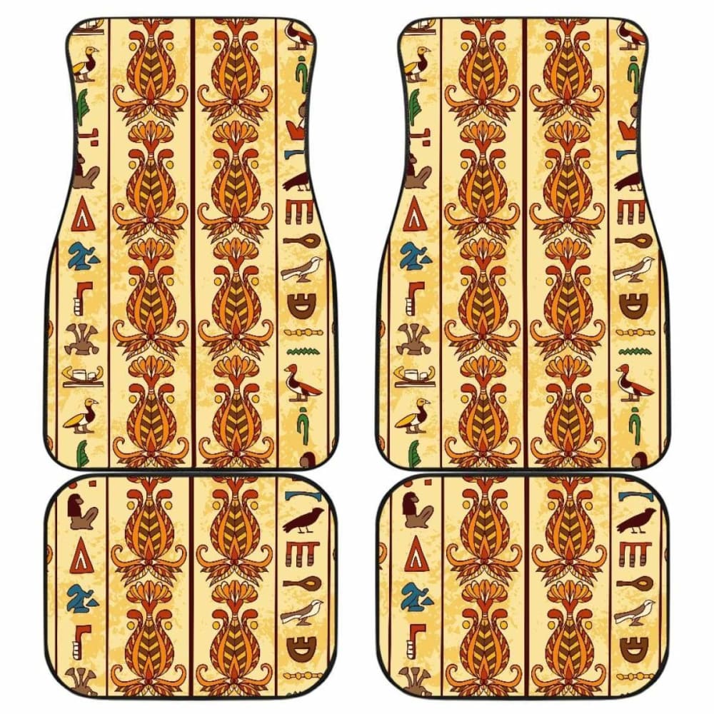 Egypt Hieroglyphics Pattern Print Design 04 Front And Back Car Mats 142711 - YourCarButBetter