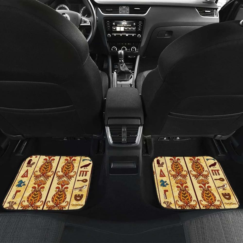 Egypt Hieroglyphics Pattern Print Design 04 Front And Back Car Mats 142711 - YourCarButBetter