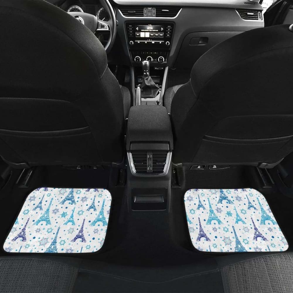 Eiffel Tower Pattern Print Design 01 Front And Back Car Mats 192609 - YourCarButBetter
