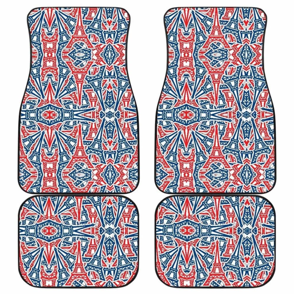 Eiffel Tower Pattern Print Design 02 Front And Back Car Mats 192609 - YourCarButBetter