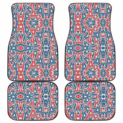 Eiffel Tower Pattern Print Design 02 Front And Back Car Mats 192609 - YourCarButBetter