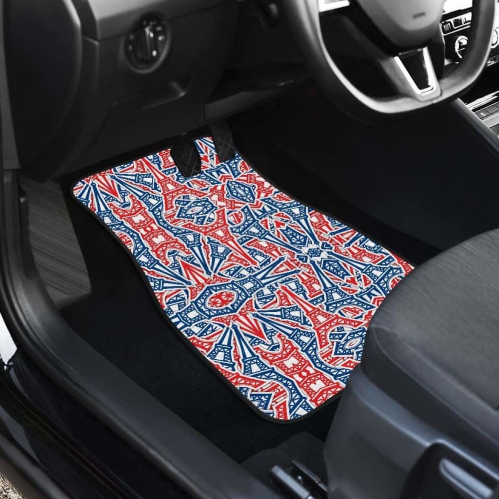 Eiffel Tower Pattern Print Design 02 Front And Back Car Mats 192609 - YourCarButBetter