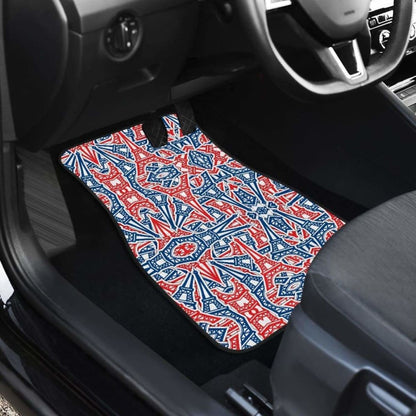 Eiffel Tower Pattern Print Design 02 Front And Back Car Mats 192609 - YourCarButBetter