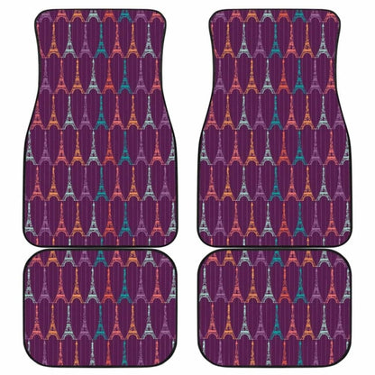 Eiffel Tower Pattern Print Design 05 Front And Back Car Mats 192609 - YourCarButBetter