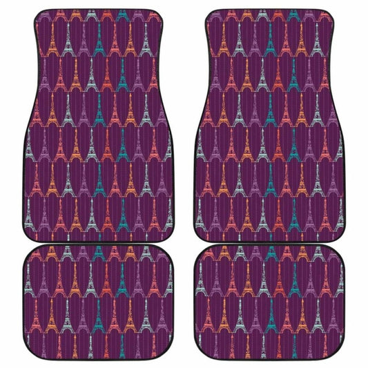 Eiffel Tower Pattern Print Design 05 Front And Back Car Mats 192609 - YourCarButBetter