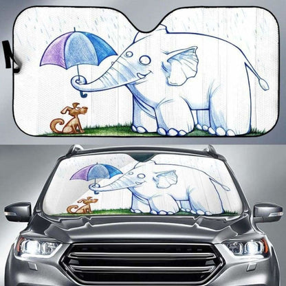 Elephant And Dog Car Auto Sun Shades 104020 - YourCarButBetter