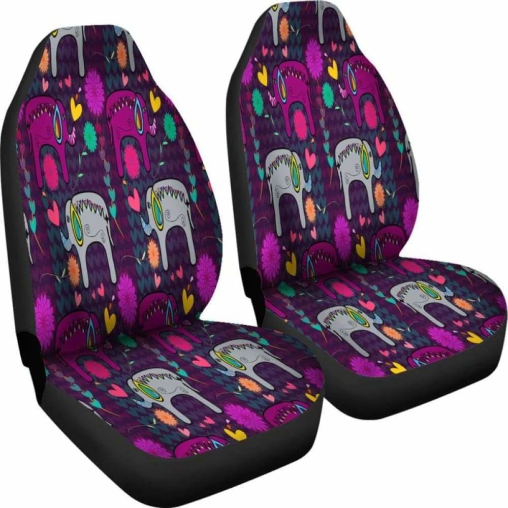 Elephant Hearts And Flowers Car Seat Cover 202820 - YourCarButBetter