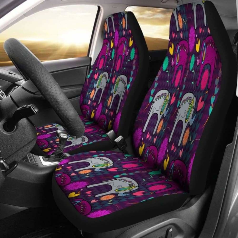 Elephant Hearts And Flowers Car Seat Cover 202820 - YourCarButBetter