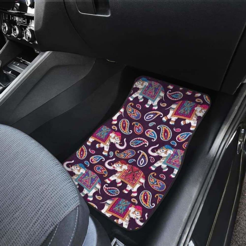 Elephant Indian Style Ornament Pattern Front And Back Car Mats 202820 - YourCarButBetter