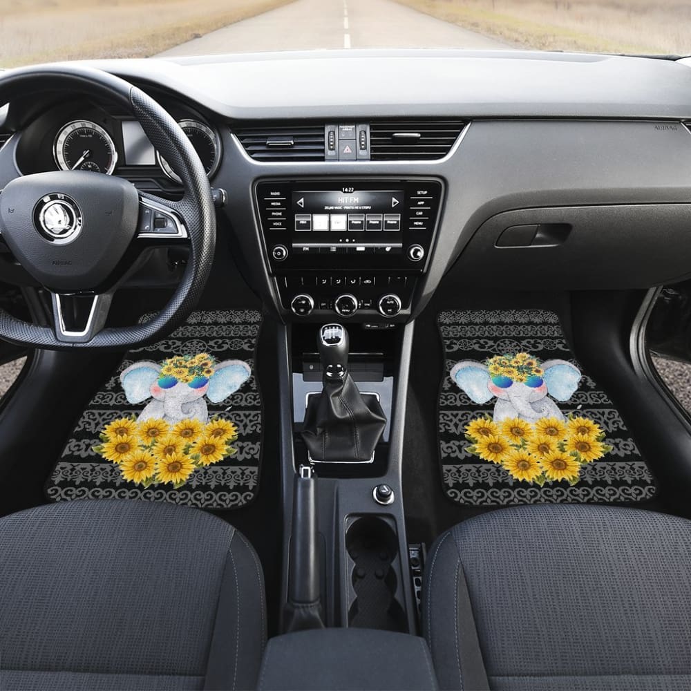 Elephant Love Sunflowers Car Floor Mats 211302