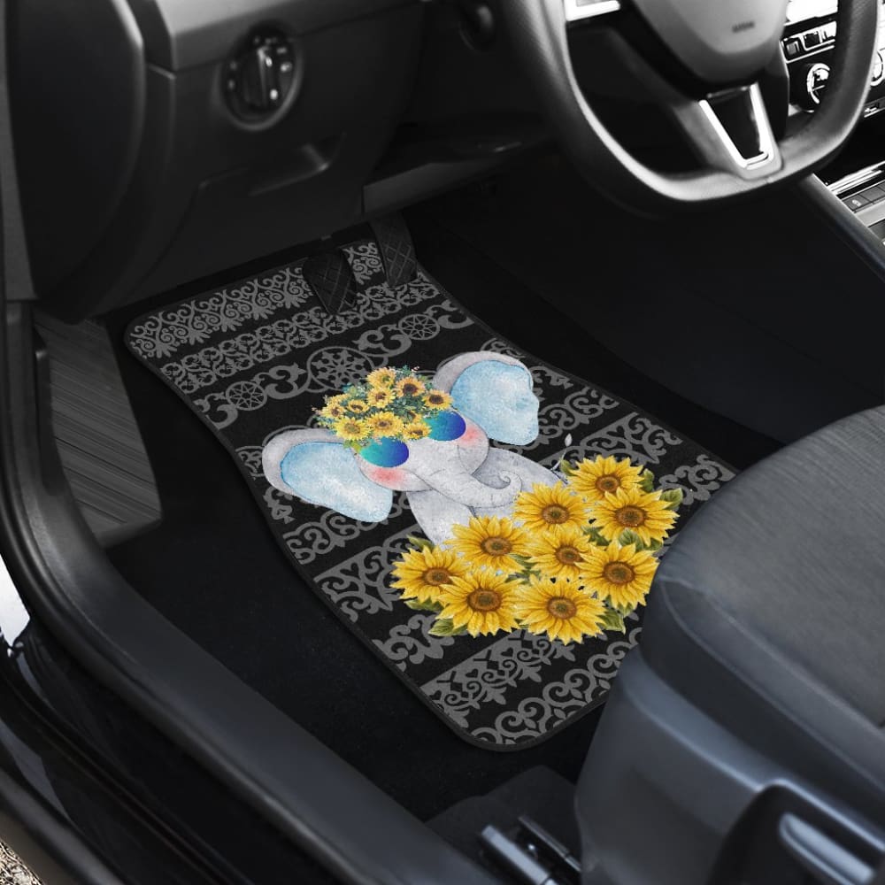 Elephant Love Sunflowers Car Floor Mats 211302