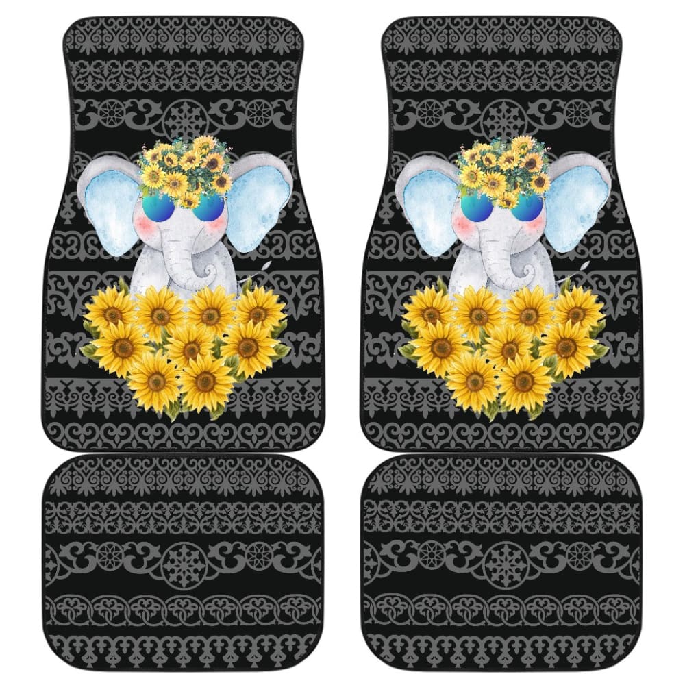 Elephant Love Sunflowers Car Floor Mats 211302