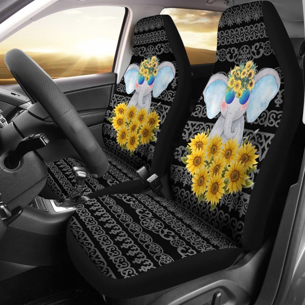 Elephant Love Sunflowers Car Seat Covers 211302