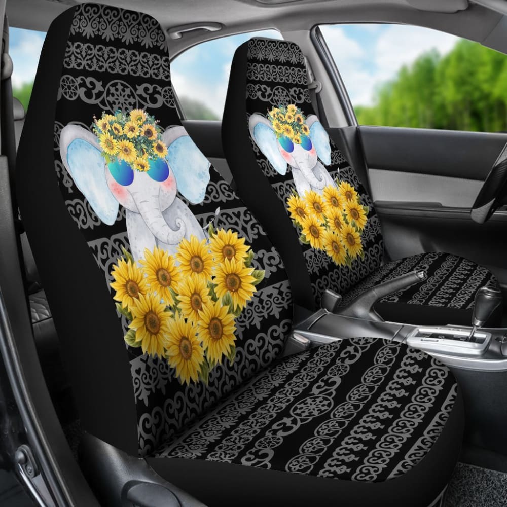 Elephant Love Sunflowers Car Seat Covers 211302