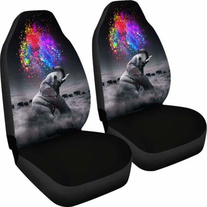 Elephant Rain Bow Car Seat Covers 202820 - YourCarButBetter
