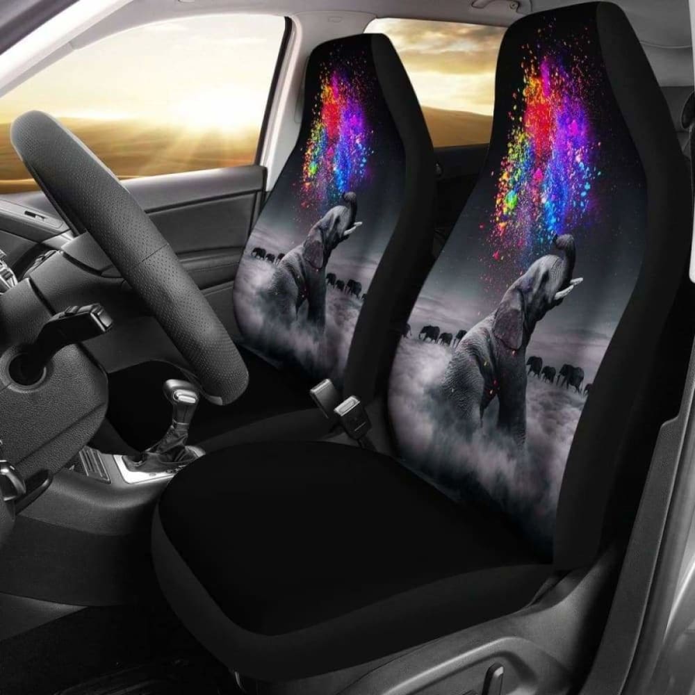 Elephant Rainbow Car Seat Covers 202820 - YourCarButBetter