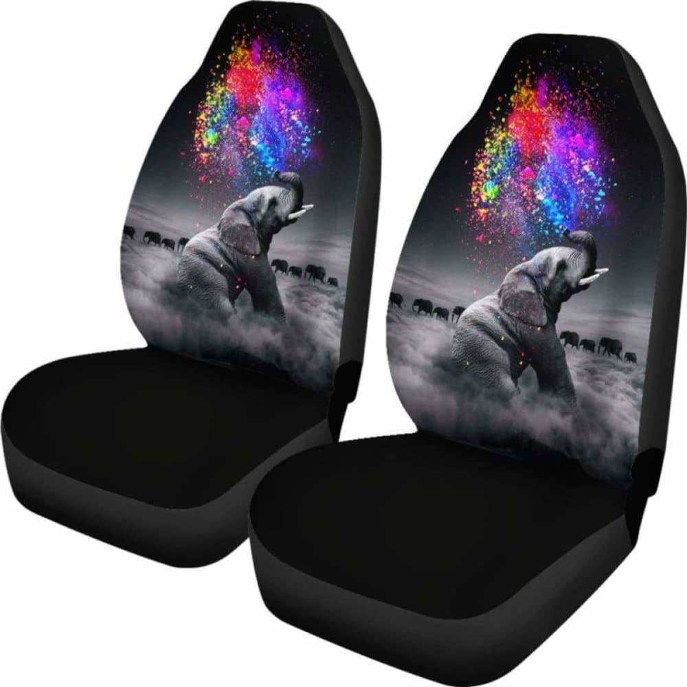 Elephant Rainbow Car Seat Covers 202820 - YourCarButBetter