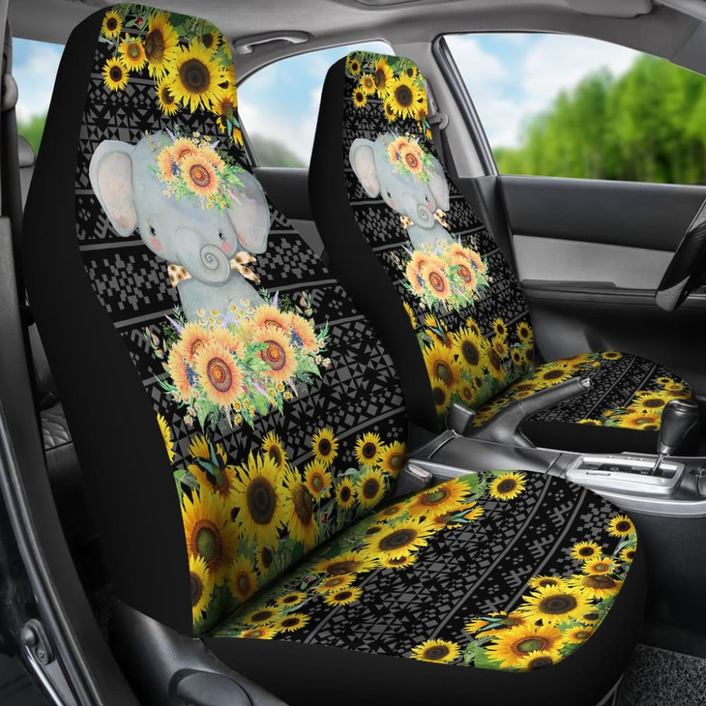 Elephant Sunflower Art Car Seat Covers Amazing Gift 211402