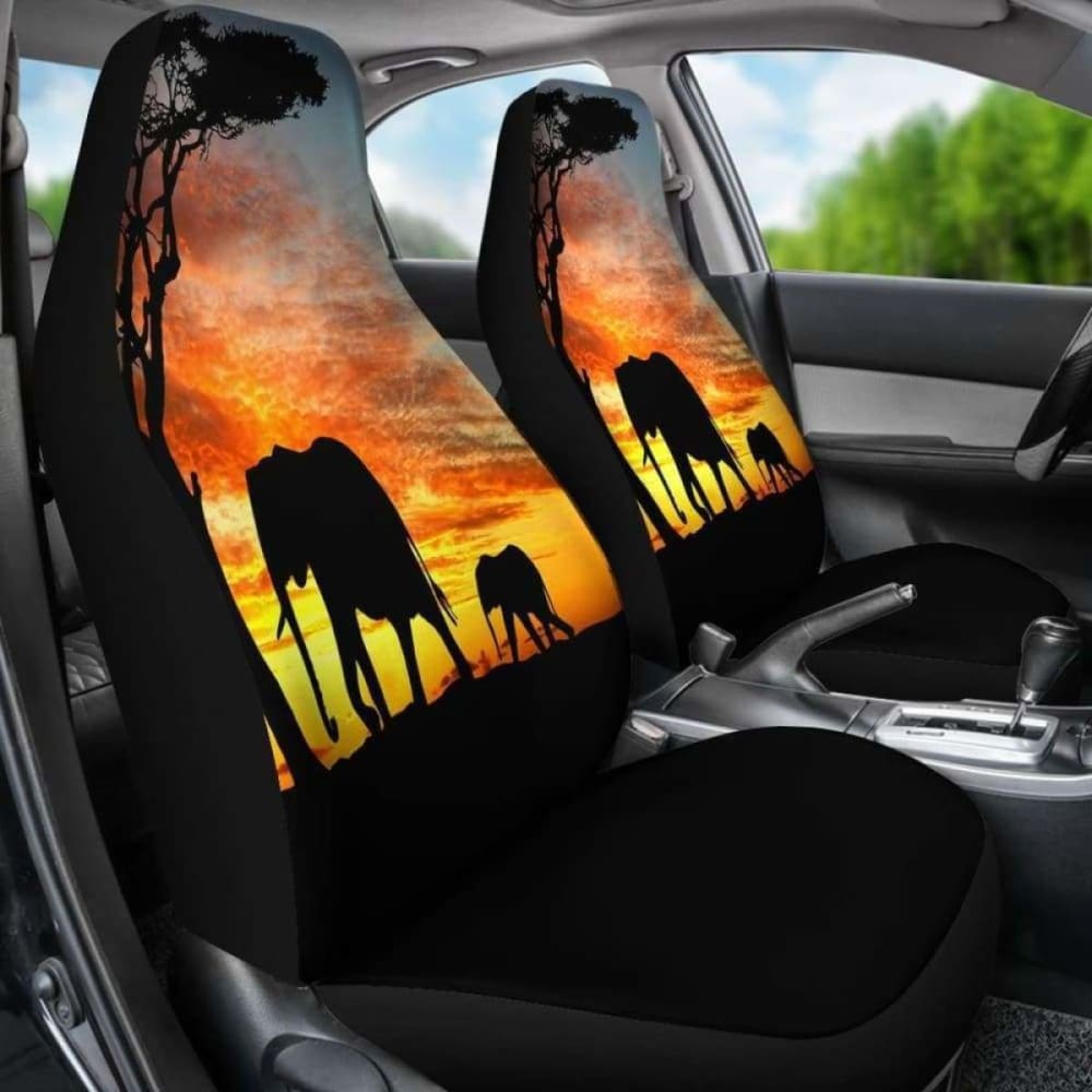 Elephant Sunset Car Seat Covers 202820 - YourCarButBetter
