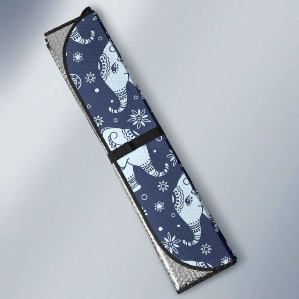 Elephant Tribal Design Pattern Car Auto Sun Shades 104020 - YourCarButBetter