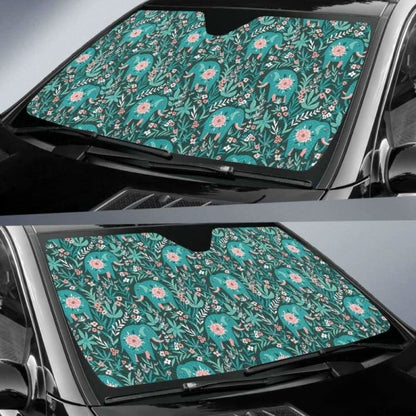 Elephants Jungle Pattern Car Auto Sun Shades 104020 - YourCarButBetter