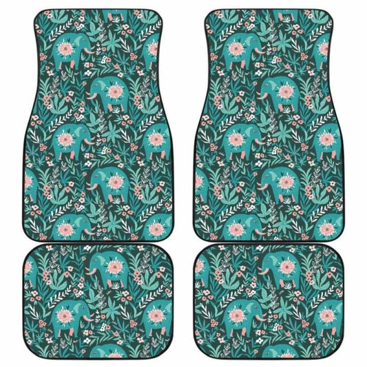 Elephants Jungle Pattern Front And Back Car Mats 202820 - YourCarButBetter