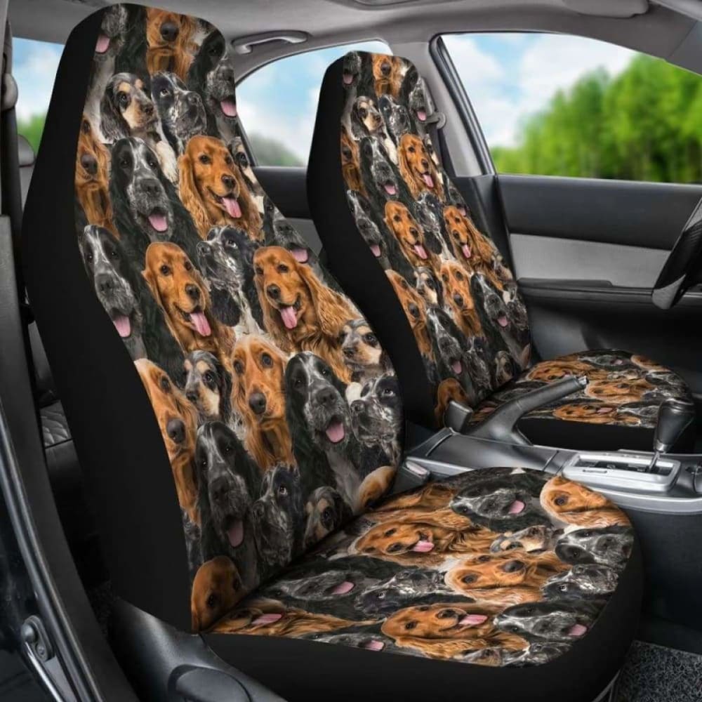 English Cocker Spaniel 1 Full Face Car Seat Covers 195016 - YourCarButBetter