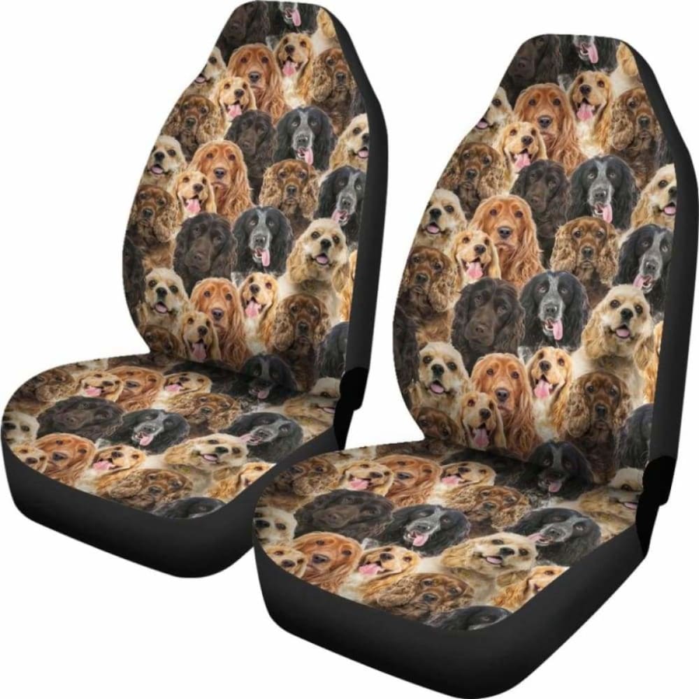 English Cocker Spaniel Full Face Car Seat Covers 195016 - YourCarButBetter