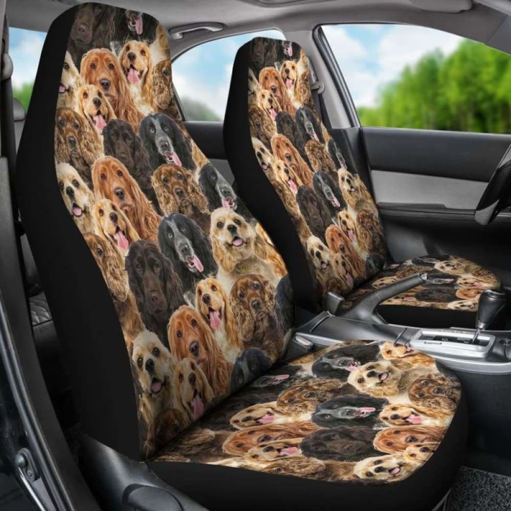 English Cocker Spaniel Full Face Car Seat Covers 195016 - YourCarButBetter