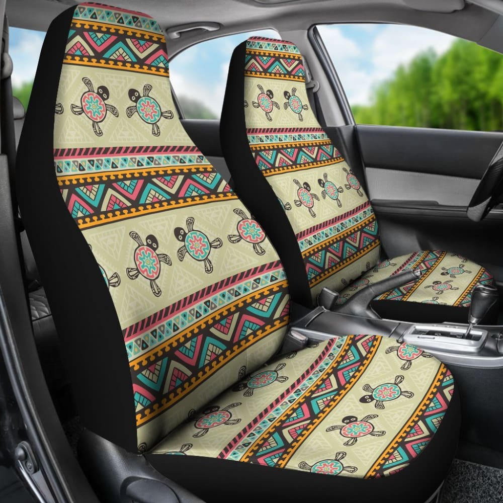 Ethnic Colorful Sea Turtle - Car Seat Covers 101819 - YourCarButBetter