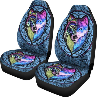 Faces Wolves Native American Pride Car Seat Covers 093223 - YourCarButBetter