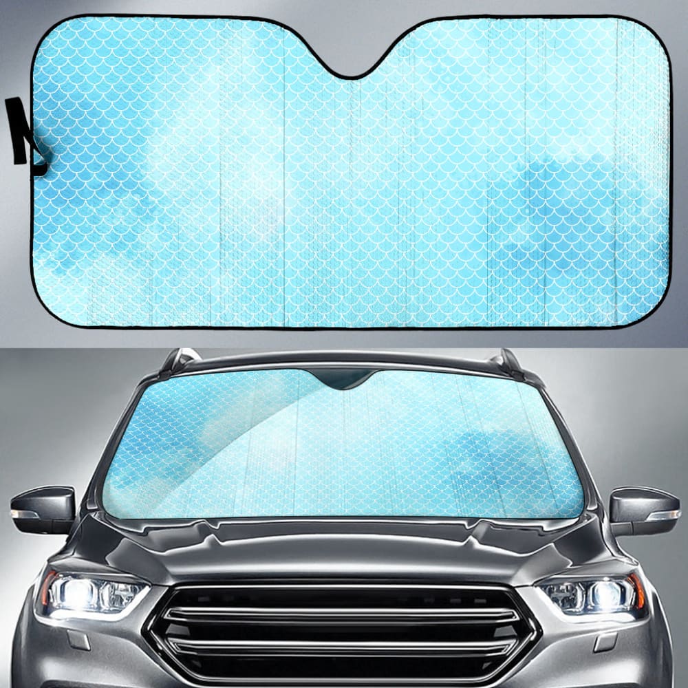 Fairytale Blue Mermaid Scales Fish Skin Car Auto Sun Shades 212001 - YourCarButBetter