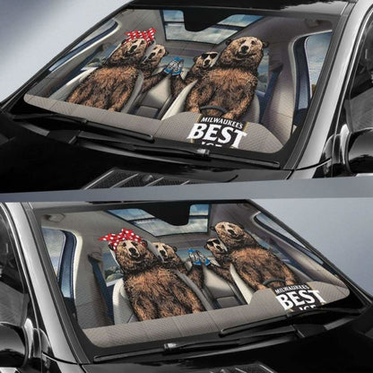 Family Bear Drink Beer Mil’S Best Ice Car Sun Shade Funny 102507 - YourCarButBetter