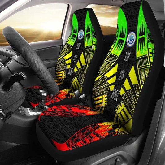 Federated States Of Micronesia Car Seat Covers - F S M Seal Polynesian Tattoo Reggae - 9 174914 - YourCarButBetter