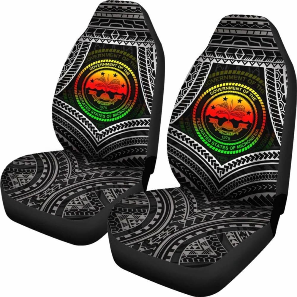 Federated States Of Micronesia Car Seat Covers - Fsm Seal Reggae Color - 18 105905 - YourCarButBetter