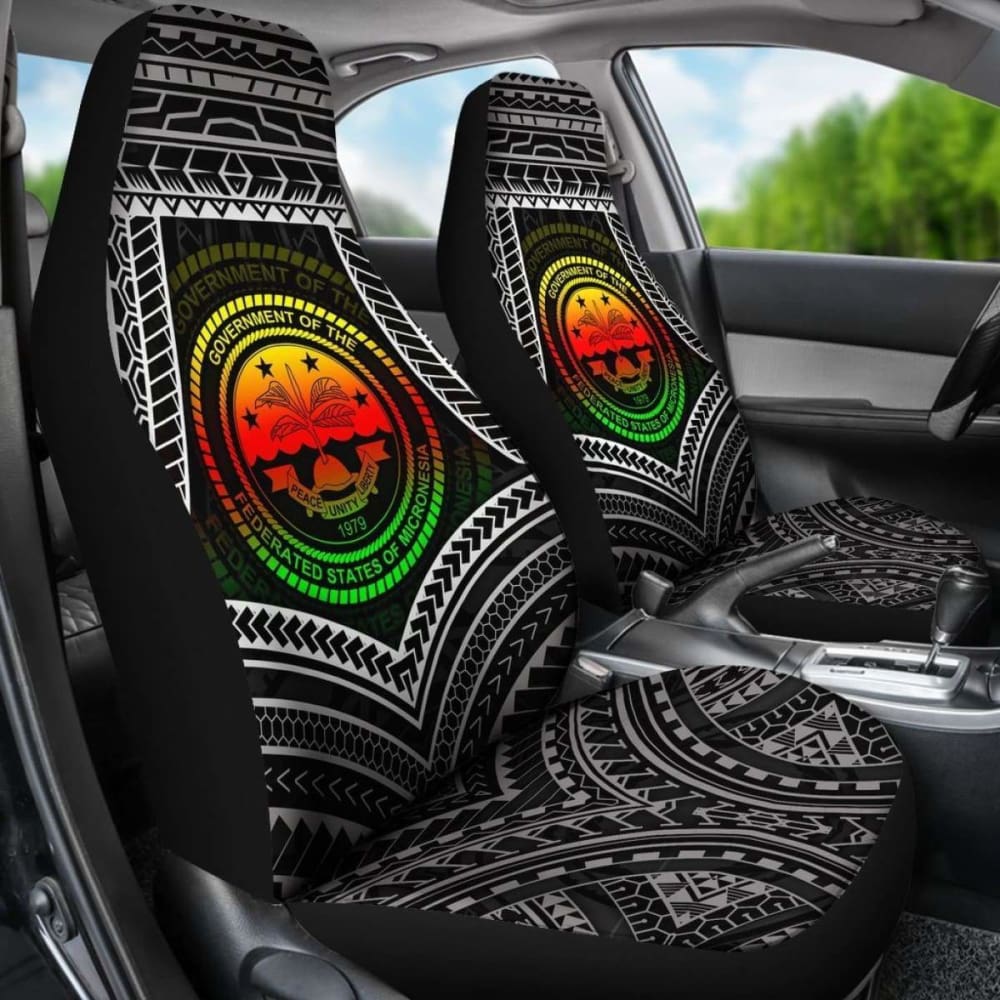 Federated States Of Micronesia Car Seat Covers - Fsm Seal Reggae Color - 18 105905 - YourCarButBetter