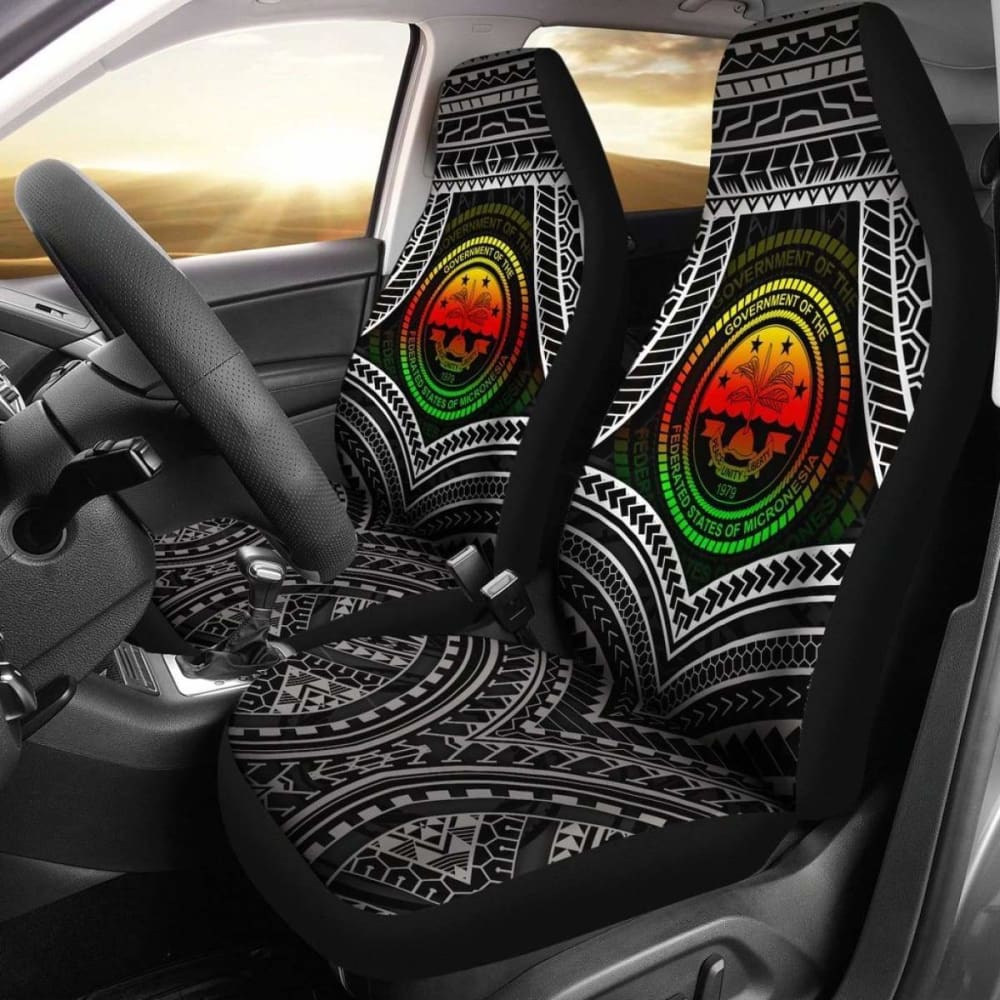 Federated States Of Micronesia Car Seat Covers - Fsm Seal Reggae Color - 18 105905 - YourCarButBetter