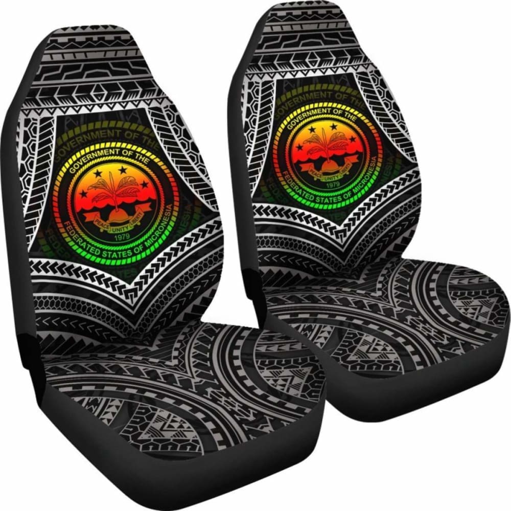Federated States Of Micronesia Car Seat Covers - Fsm Seal Reggae Color - 18 105905 - YourCarButBetter