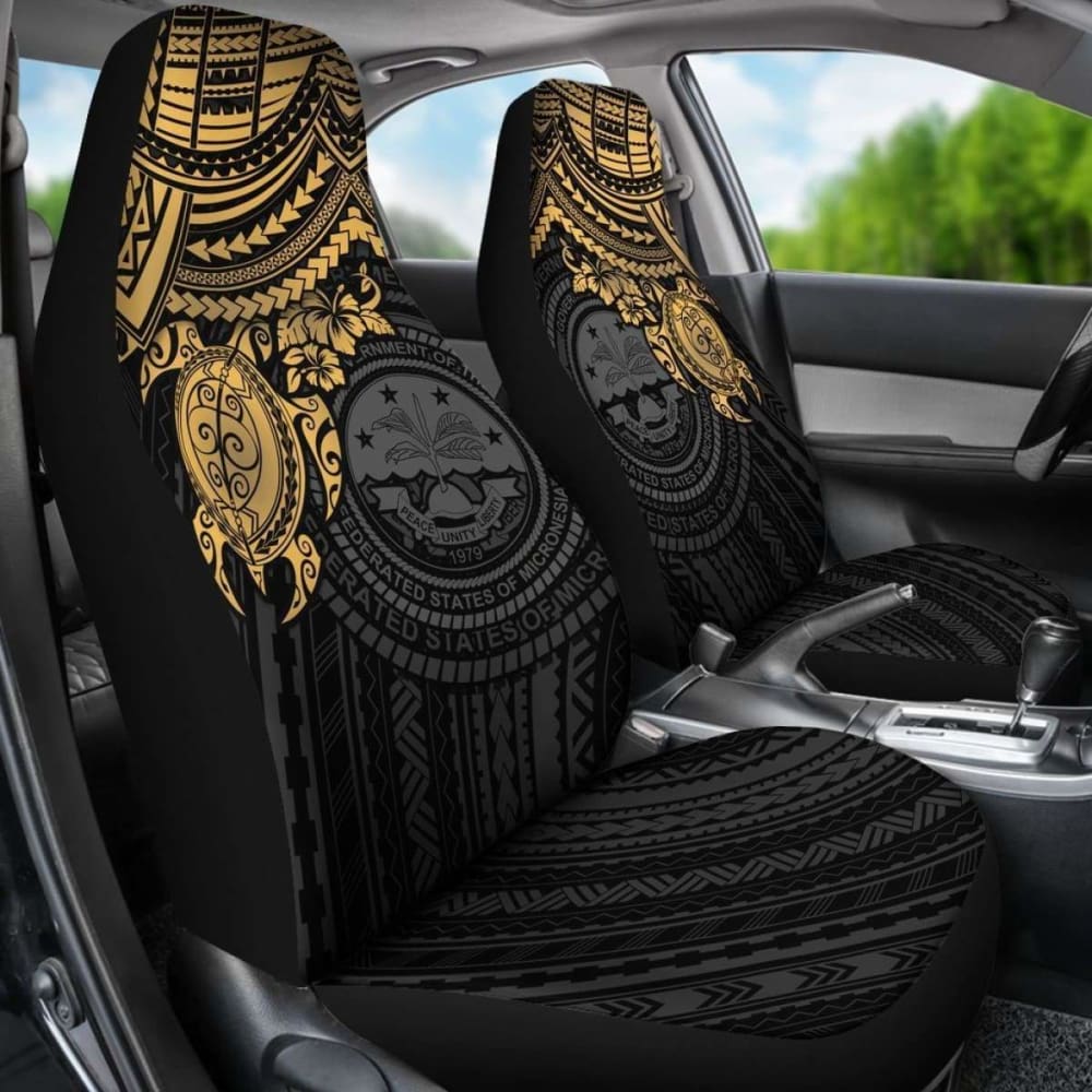 Federated States Of Micronesia Car Seat Covers - Golden Turtle - Amazing 091114 - YourCarButBetter