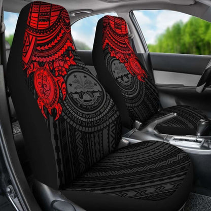 Federated States Of Micronesia Car Seat Covers - Red Turtle - Amazing 091114 - YourCarButBetter