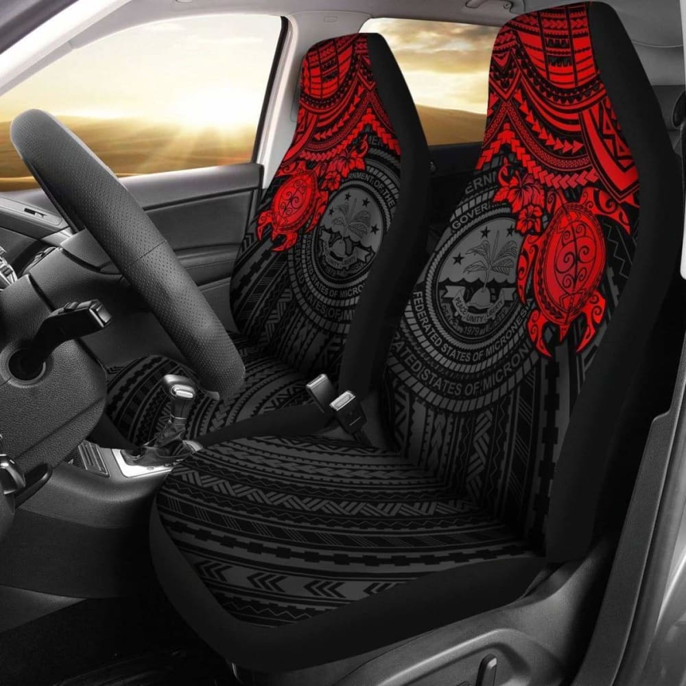 Federated States Of Micronesia Car Seat Covers - Red Turtle - Amazing 091114 - YourCarButBetter