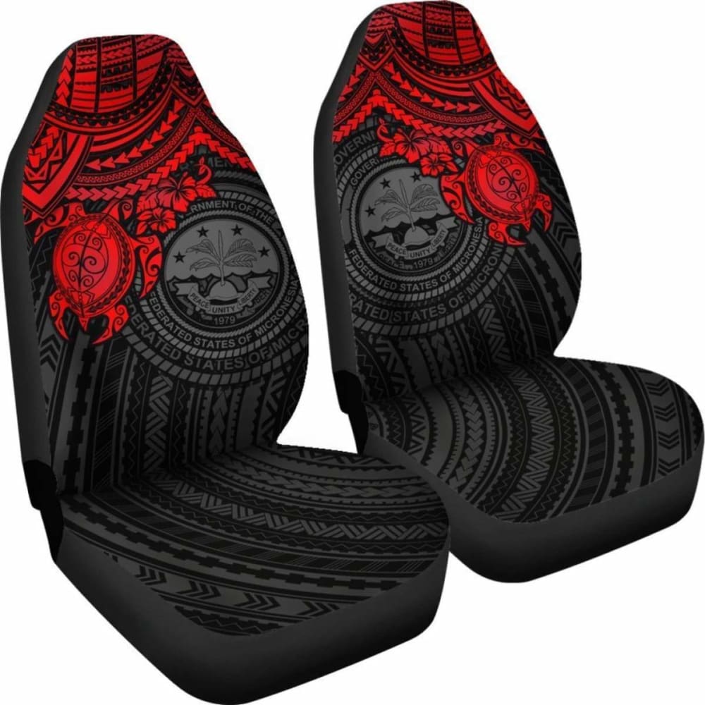 Federated States Of Micronesia Car Seat Covers - Red Turtle - Amazing 091114 - YourCarButBetter