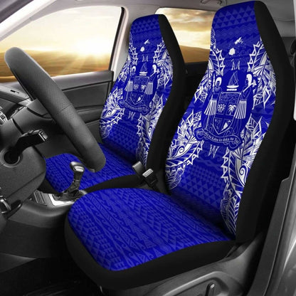 Fiji Car Seat Cover - Fiji Coat Of Arms Map Blue - 105905 - YourCarButBetter