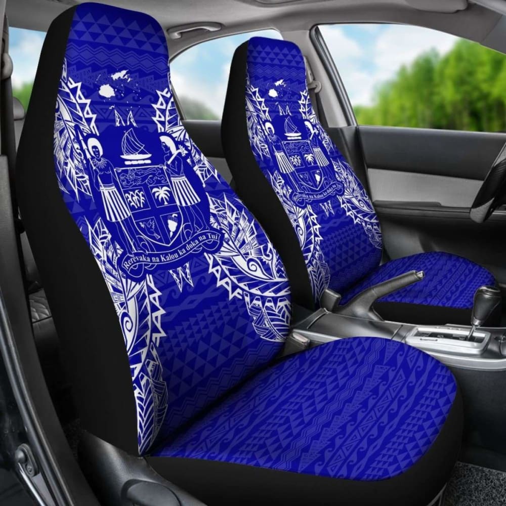Fiji Car Seat Cover - Fiji Coat Of Arms Map Blue - 105905 - YourCarButBetter