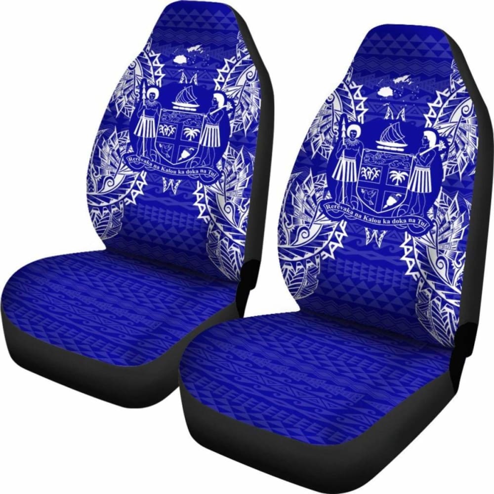 Fiji Car Seat Cover - Fiji Coat Of Arms Map Blue - 105905 - YourCarButBetter
