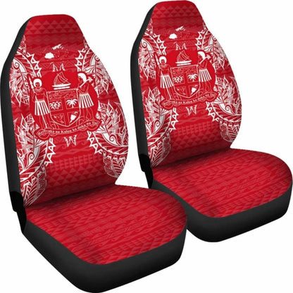 Fiji Car Seat Cover - Fiji Coat Of Arms Map Red White - 105905 - YourCarButBetter