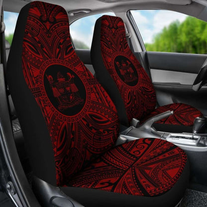 Fiji Car Seat Cover - Fiji Coat Of Arms Polynesian Red Black 105905 - YourCarButBetter