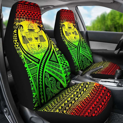 Fiji Car Seat Cover - Fiji Coat Of Arms Polynesian Tattoo Reggae - 9 174914 - YourCarButBetter